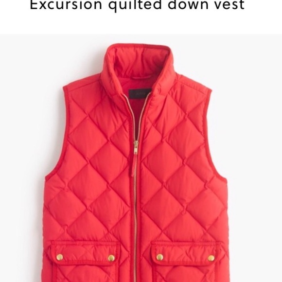 J.Crew Red Quilted Down Womens Vests - Picture 5 of 15